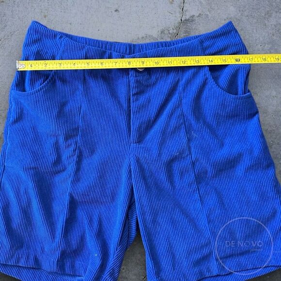 Shein Men's Flat Front Polyester Corduroy Chino Shorts Medium Blue - Picture 5 of 7